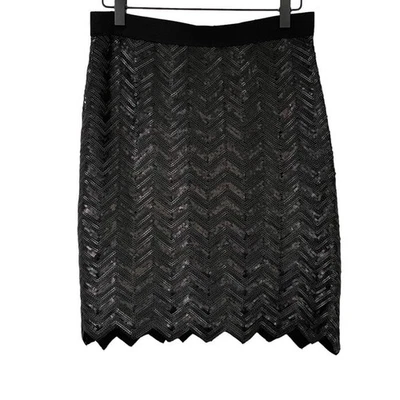 Charlotte Tarantola Anthropologie NUEVA Mini Falda Lentejuelas Negra Cóctel Talla S Foto 1 de 4