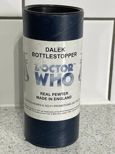REAL PEWTER & CORK DOCTOR WHO DALEK BOTTLE STOPPER, IN ORIGINAL PACKET - Picture 1 of 9