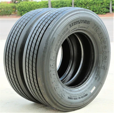 2 New Transeagle All Steel ST Radial ST 225/75R15 Load F 12 Ply Trailer Tires - Image 1 of 4