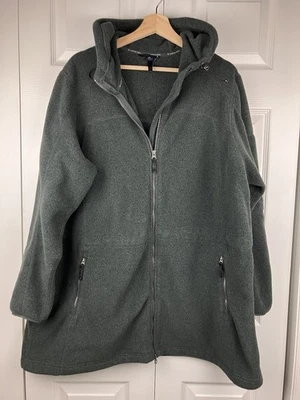 Lands End Women’s 3X Polartec Aircore 200 Fleece Full Zip Hooded Jacket Gray - Image 1 of 4