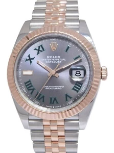 Rolex Datejust 41 18k Rose Gold/Steel Wimbledon Gray Dial Watch B/P '20 126331 - Picture 1 of 13
