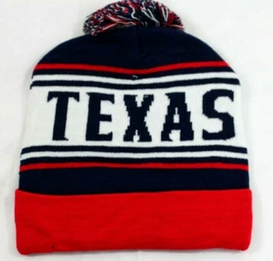 Texas Winter Pom Beanie Mütze Unisex Strickmütze 5 Farben - Bild 1 von 9