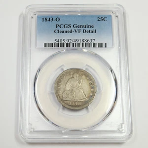 1843 O PCGS VF Detail - Silver Seated Quarter 25C US Coin #50128A - Picture 1 of 2
