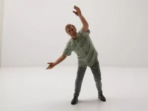 Figurine Série 2 #5 Homme Vert Clair Gris pour 1:18 Modèles American Diorama - Photo 1/4