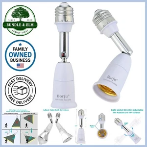 Light Socket Extender 2-Pack 4.5 Inch Adjustable White Durable Safe for LED - Picture 1 of 9
