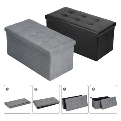 Mit Stauraum Cubic Ottomane Polsterhocker Sitzwürfel Sitzbank mit Stauraum - Bild 1 von 4
