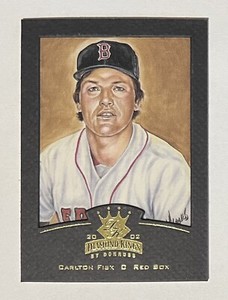 Carlton Fisk 2002 Donruss DIAMOND KINGS Black Framed RARE card #135 - 077/100
