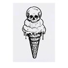 Large 'Skull Icecream' Temporary Tattoo (TO00072341)