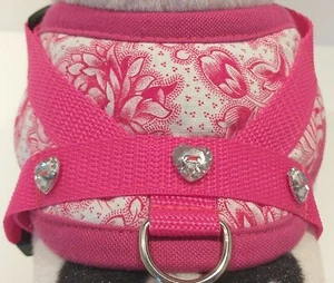 Softgeschirr Brustgeschirr Hundegeschirr XS-M Welpen pink rot Herzen Hunde - Bild 1 von 4