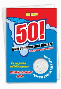 Funny 50th Milestone Birthday Greeting Card w/Envelope - Bday Body Detergent 50 - Picture 1 of 6