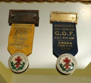 CATHOLIC ORDER OF FORESTERS RIBBONS MINN STATE CONVENTIONS ANOKA DETROIT LAKES - Picture 1 of 4