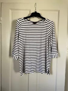 JJill Wearever Mixed Stripe Top Tee Tunic - Picture 1 of 6
