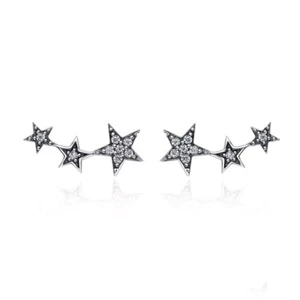 BOUCLES D'OREILLES ARGENT 925 ÉTOILES ZIRCON FEMME - Imagen 1 de 2