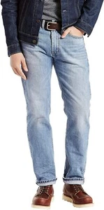 Levis 505 Regular Straight Leg Fit Jeans Mens 36x30 Light Blue Denim 00505-1277 - Picture 1 of 12