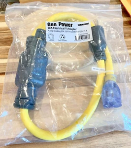Generator Y-Adapter Power Cord/Splitter YL520520S:20A,125V,pigtail,RV NEW - Picture 1 of 7