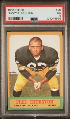 1963 Topps Football Fred Fuzzy Thurston #90 - PSA 5 - Green Bay Packers - Image 1 of 2