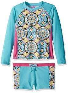 YMI Girls Road Trip Rash Guard Two Piece Multi-Colored Size 7/8 - Picture 1 of 1