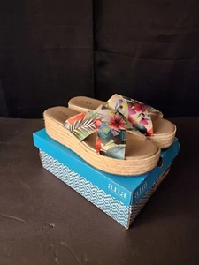 a.n.a. Multi-Colored 'Erin' Sandal Wedges Women's Size 7M - Picture 1 of 8