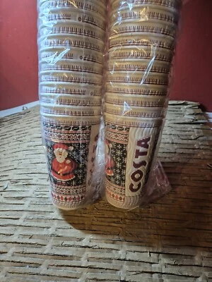 26x Costa Coffee Large Festive Paper Cups Hot Drink Christmas Santa Xmas - Image 1 of 4