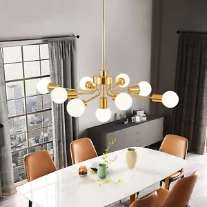 New 9 Lights Golden Chandelier High Ceiling Dining/Living Room Fast Shipping - Picture 1 of 6