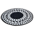 Outdoor Rug - Round Black & White Garden Outdoor Matt 1225mm Picnic Rug Beach