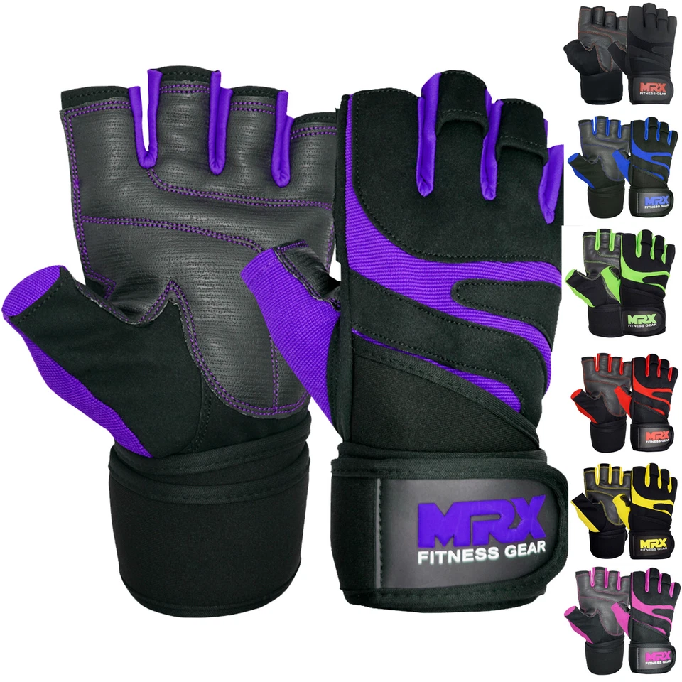 Men Gym Gloves With Wrist Wrap Weightlifting Workout Gym/Training/Fitness  - Image 1 of 4