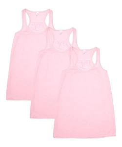 New Women's 3 Pack Pink Flowy Swing Racerback Tank Top Sleeveless S M L XL - Picture 1 of 4