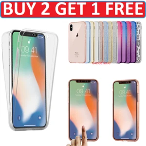 Slim Shockproof Hybrid 360 TPU Gel Cover Case For Apple iPhone 10 X 8 7 Plus 6 5 - Picture 1 of 15