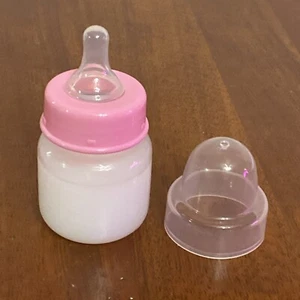 Biberon Reborn 2 oz rosa PREEMIE "NO"HOLE NIPPLE" latte finto ~ vedi foto - Foto 1 di 6