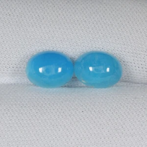 5,23 Karat beste Farbe ""Neonblau"" natürliches Hemimorphit ovales Taxi Paar....!!!! - Bild 1 von 2