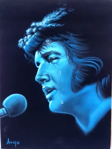Elvis Presley von Argo, Gr. 18x24, Öl auf schwarzem Samt A619 - Bild 1 von 10