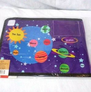 Dry Erase Travel Pack Toy Solar System Space Ship Planet Matt Map Felt Cling - Picture 1 of 2
