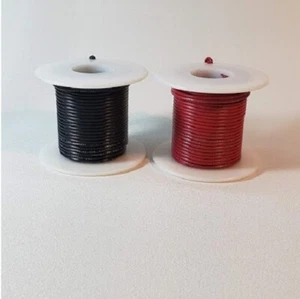 18 AWG UL1007 UL1569 Anschlussdraht SCHWARZ + ROT 100 Fuß Spule von jedem KOSTENLOSER VERSAND! - Bild 1 von 1