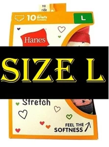Hanes Girls Stretch Briefs 10 Pack Underwear Breathable Soft Tag Free Size L - Picture 1 of 3