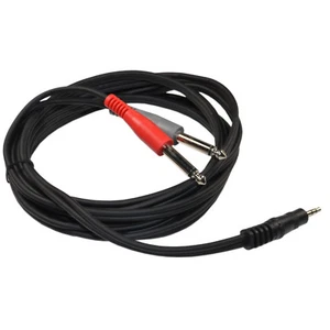HQRP Cable 3.5mm TRS a doble 6.5mm TS para conectores estéreo, altavoces, MP3 - Picture 1 of 6