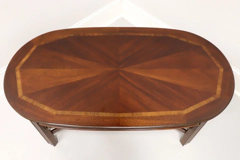 LANE Altavista Inlaid Mahogany Chippendale Coffee Cocktail Table Cover