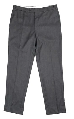 Canali 1934 Dress PantsFlat Front  Charcoal Birdseye 100% Wool 48 / 32X31 Recent - Image 1 of 4