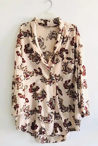Top donna Free People intimo doppiopetto floreale taglia M beige scollo a V - Foto 1 di 11