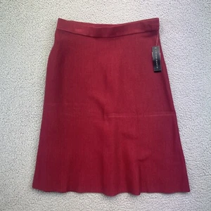Investments Womens A-Line Knit Midi Sweater Skirt Med Christmas Red NWT Pullon - Picture 1 of 8