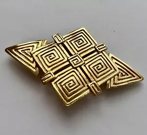 Grande spilla egizia geometrica spilla GOLDTONE vintage X4102 - Foto 1 di 7