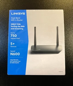 Linksys E2500-4B N600 Dual-Band Wi-Fi 4 Router 5+ Devices NEW SEALED - Picture 1 of 4