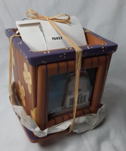 BURNES POT SHOTS FRAME AND FLOWERPOT ALL IN ONE PANSY 1998 - Picture 1 of 6