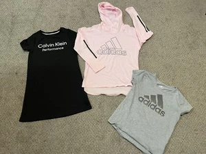 Lot 3 ADIDAS HOODIE SHIRT CALVIN KLEIN PERFORMANCE Big Girls T-Shirt Size S LOT - Picture 1 of 9