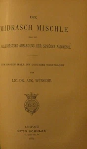 1885 Der Midrasch Mischle August Wunsche Midrash Mishle Proverbs Leipzig Schulze - Bild 1 von 6
