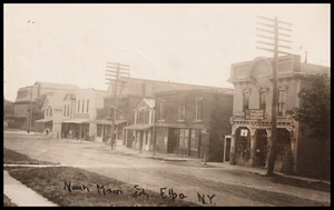 Elba, New York,  N Main Street,  Munce Hardware, WM A Hundredmark, Postcard RPPC - Picture 1 of 6