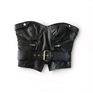 Black Leather Bustier Top - XS - Picture 1 of 1