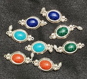 Coleman COO argento sterling 4 set corallo turchese lapislazzuli perla d'acqua dolce - Foto 1 di 11