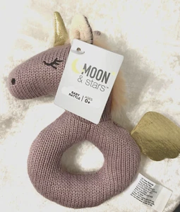 BABY RATTLE Luna y Estrellas Unicornio Durmiente Pegaso Edades 0+ Peluche Infantil Nuevo con Etiquetas - Imagen 1 de 14