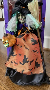 Halloween 13" Fiber Optic Witch Decoration Witch Prop in box WORKS Light Up New - Picture 1 of 2
