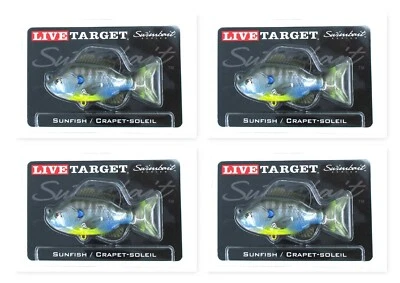 (4) Koppers LiveTarget 3 1/2" Sunfish Swimbait Series 1/2 OZ Natural Bluegill Foto 1 de 3